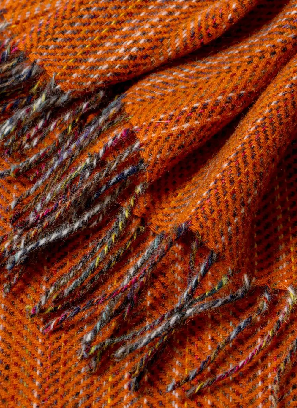 Tangerine Tweed Wool Throw
